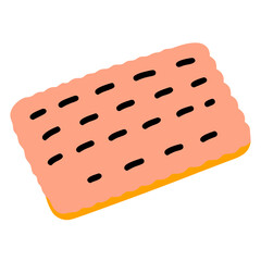Colored Flat Illustration of a Cookie Biscuit