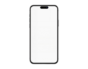 Modern Smartphone Mockup with Blank Screen and Transparent Background