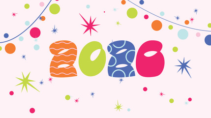  A cheerful vector banner featuring playful, vibrant typography conveying "Happy New Year 2026" greetings. This graphic is perfect for, casual social media posts, or bright seasonal event promotion.
