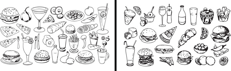 cocktail and drink sketch collection, hand drawn drink illustration, bar menu vector art, vintage cocktail poster, party drink design, wine and beer drawing, mixology artwork vector, restaurant drink 