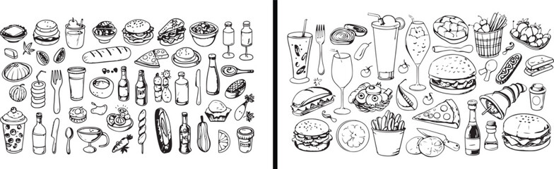 cocktail and drink sketch collection, hand drawn drink illustration, bar menu vector art, vintage cocktail poster, party drink design, wine and beer drawing, mixology artwork vector, restaurant drink 