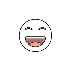 Happy Face Icon with Open Mouth Laughing and Closed Eyes