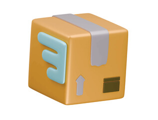 flying box icon 3d illustration render