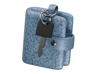 car key with wallet icon 3d illustration render