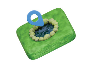 fishing location icon 3d illustration render