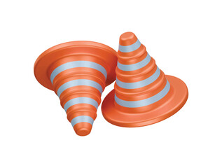 construction cone icon 3d illustration render