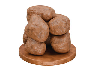 hira cave icon 3d illustration render