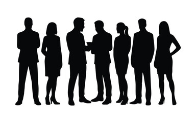 Diverse group of business people standing together in silhouette