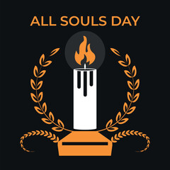 All Souls Day Candle with Laurel Wreath