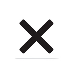 Fototapeta premium Simple black cross mark symbol icon with a subtle shadow