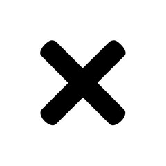 Obraz premium Black Cross Symbol for Incorrect or Negative Selection
