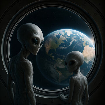 An extraterrestrial aboard a spaceship, approaching Earth.
