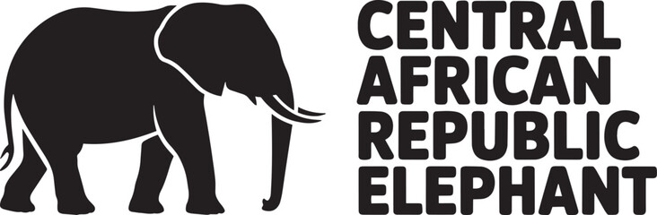 Central african republic elephant vector silhouette logo icon illustration african wildlife mammal big five