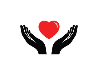 A vibrant red heart symbol held gently in a woman's hands, representing love, care, and health on Valentine's Day