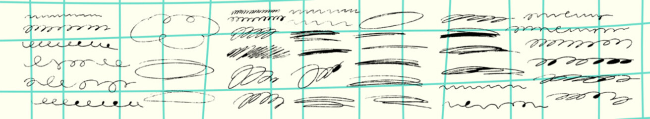 Crayon underline and chalk scrawl line collection full of raw texture. Natural scribble strokes add a colorful, artistic handmade vibe.