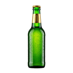 Beer Bottle in Focus: a stunning studio shot that captures every glistening detail of a cold, inviting beer bottle, a perfect visual for thirst-quenching needs.