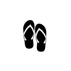 Flip Flops Icon Silhouette Vector