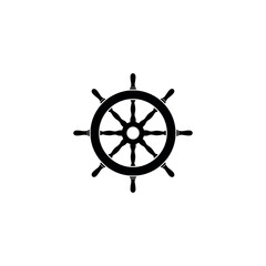 Ship's Wheel Icon Silhouette Vector
