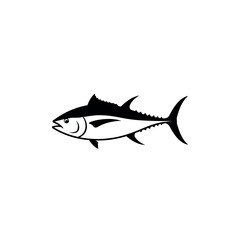 Swimming Tuna Fish Icon Silhouette