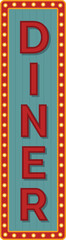 Old school vertical diner sign
