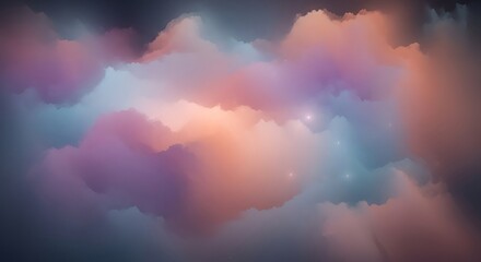 Naklejka premium Vibrant and ethereal depiction of colorful, swirling clouds with soft, blended hues and textures.