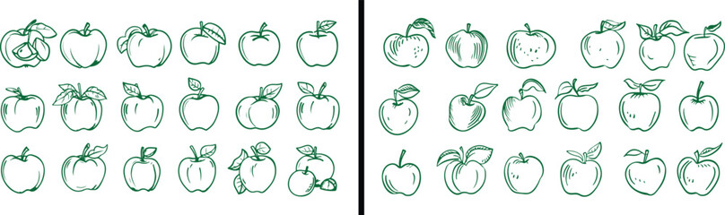 apple illustration collection, fruit vector artwork, natural food drawing, healthy apple design, hand drawn fruit clipart, organic apple poster, farm fresh fruit vector, eco fruit pattern, healthy die