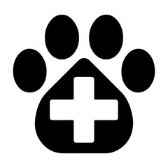 Black and White Illustration of a Veterinary Medicine Symbol