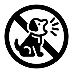 Black and White Illustration of No Barking Allowed