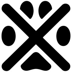 Black and White Illustration of No Pets Allowed Symbol