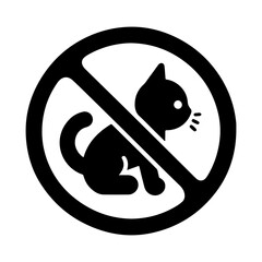 Black and White Illustration of No Pets Allowed Symbol