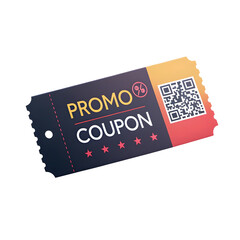 Grab your promo coupon now and unlock exclusive savings, a limited-time offer for smart shoppers searching for discounts and deals with a scannable QR code isolated on transparent background