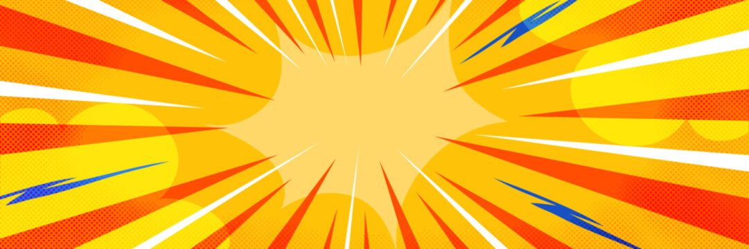 Expressive manga burst rays animate this fast comic style. Anime lines intensify movement, shaping a vivid manga background and a bold comic burst background.