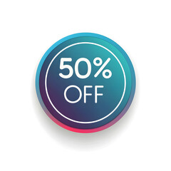 Stunning 50% off sale badge for your business promotions! Create eye-catching ads that will drive customers to shop your amazing discounts now, don't miss out! isolated on transparent background