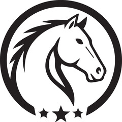 Black tribal mustang horse head silhouette symbol vector illustration design