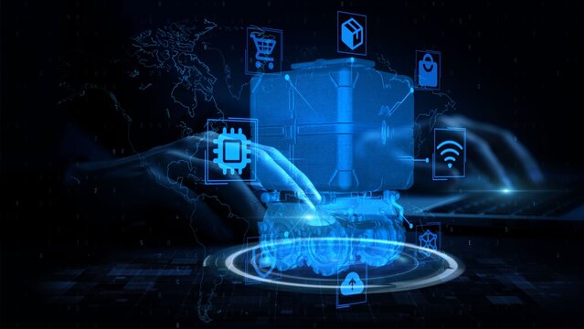Futuristic Technology Concept with Global Digital Connectivity and AI Integration - Powered by Adobe