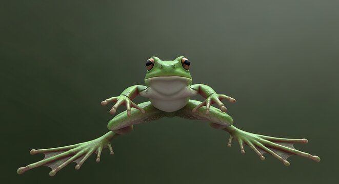 Realistic 3D Render of a Green Tree Frog