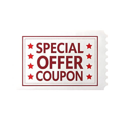 Grab this stunning special offer coupon! It's a modern, professional design that will catch the eye and drive sales - the perfect voucher for your business isolated on transparent background