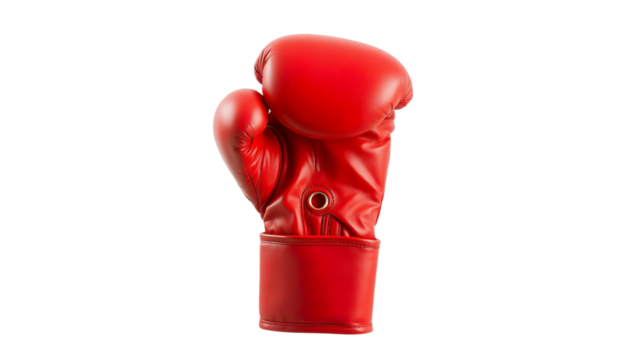 Red boxing glove, isolated on a white background