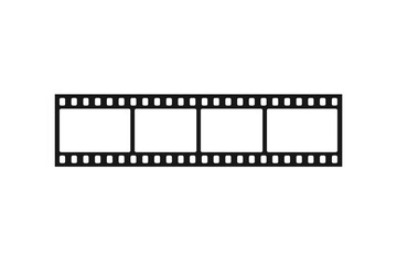 Simple graphic representation of a classic film strip segment with four blank frames