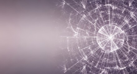 Abstract glowing fractal energy radiating from a central point on a gradient background.