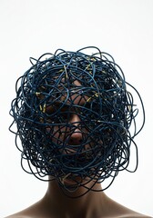 A visually disruptive element on a stark white backdrop, symbolizing an interruption to concentration and focus. A concept of mental clutter ,work ,overwhelming ,creativity