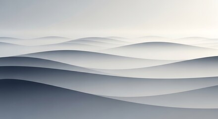 Abstract undulating waves of mist or fog creating a serene and ethereal landscape.