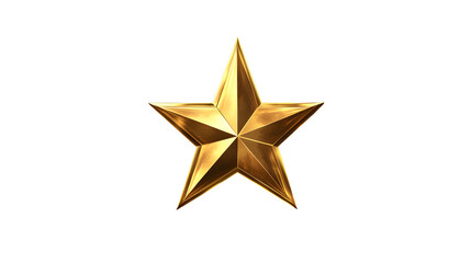 Fototapeta premium Five-pointed star, gold star, cutout, PNG image