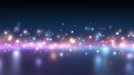 Fototapeta premium Colorful abstract background of shimmering lights and glowing stars for use in creative projects, design work, digital media, and festive celebrations