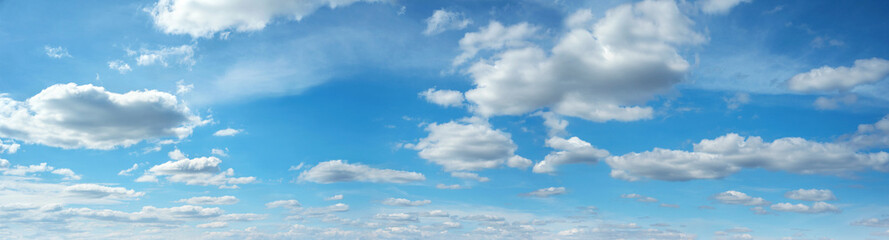 The sky is blue with many clouds