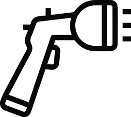 Barcode Scanner Line Icon - Handheld Reader Device Vector Symbol