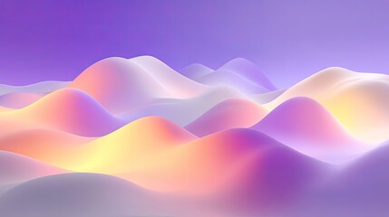 Fototapeta premium Serene Abstract Landscape with Soft Curves and Gentle Hues of Purple, Pink, and Yellow Evoking Tranquility and Harmony in Nature's Beauty