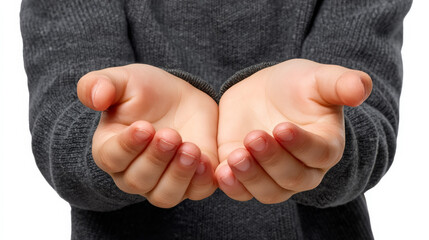 Close-up of a child's open hands cupped together, suggesting a gesture of offering or holding something precious