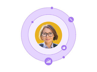 Purple and Yellow Photo frame Graphic Group