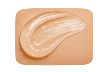 Skincare gel or serum swatch isolated on skin tone background, applying cosmetic product texture for beauty treatment